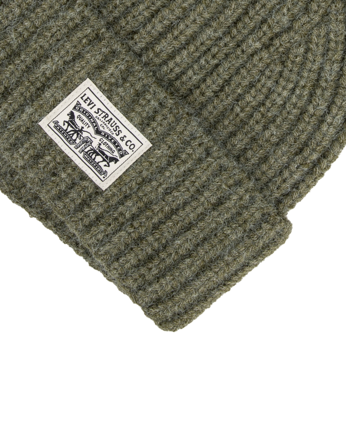 Levi's Men's Heathered Rib Knit Fashion Beanie In Green