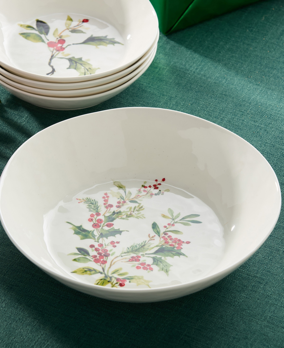Certified International Holly Vines Serving Bowl In White