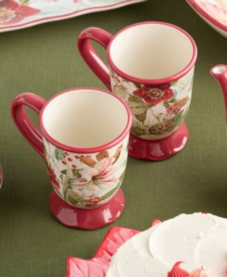 Winter Blooms Mugs, Set of 4