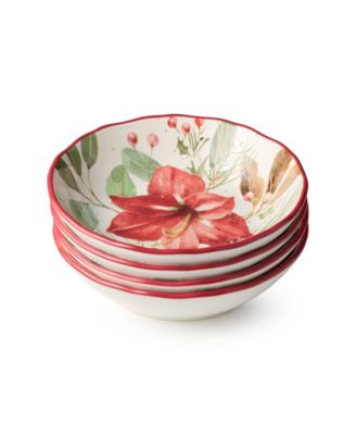 Winter Blooms Soup Bowls, Set of 4