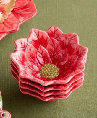 Winter Blooms Poinsettia Ice Cream Bowls, Set of 4