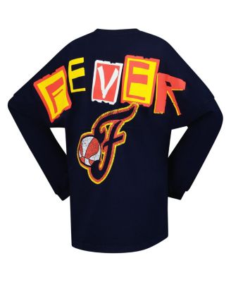 Women's Navy Indiana Fever Patches Oversized Long Sleeve T-Shirt