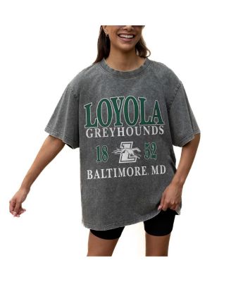 Women's Grey Loyola Greyhounds Oversized Snow Wash T-Shirt