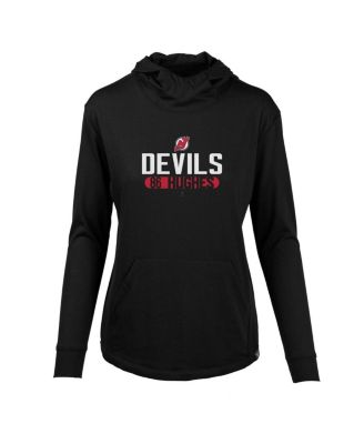LevelWear - Women's&nbsp;Jack Hughes Black New Jersey Devils Vivid Tracer Name Number Pullover Hoodie