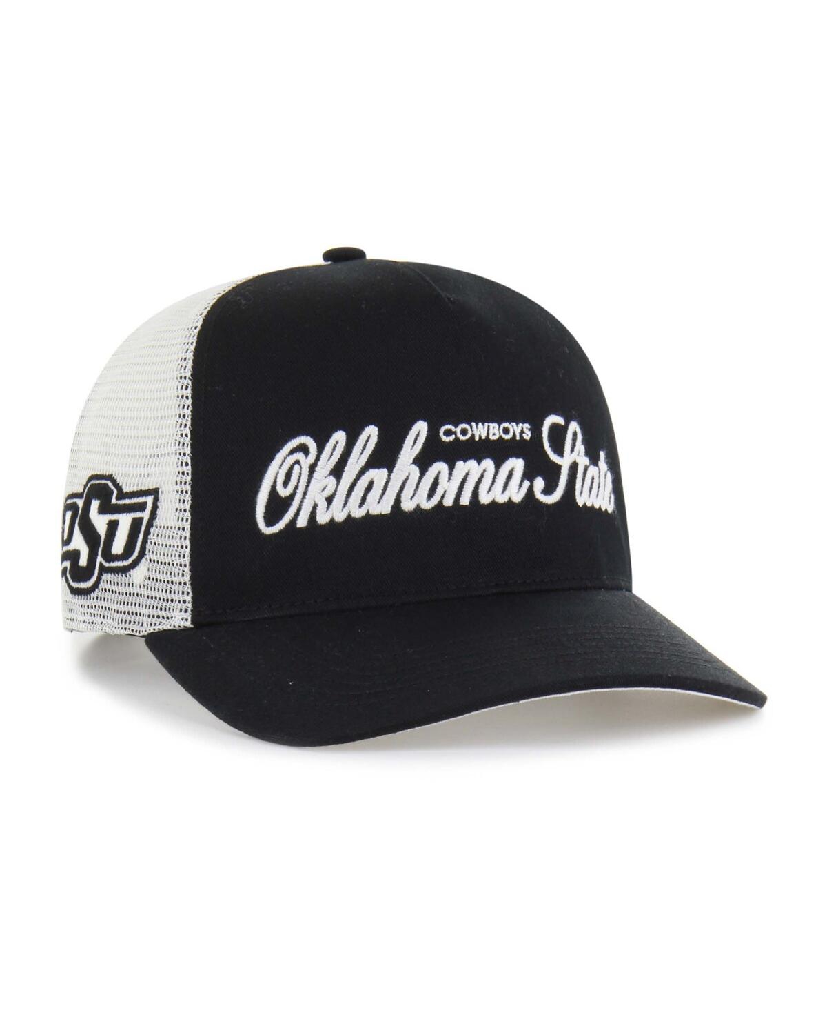 47 Brand Men's And Women's Black Oklahoma State Cowboys Contemporary Basics Foundation Trucker Hitch Adjustab In Black