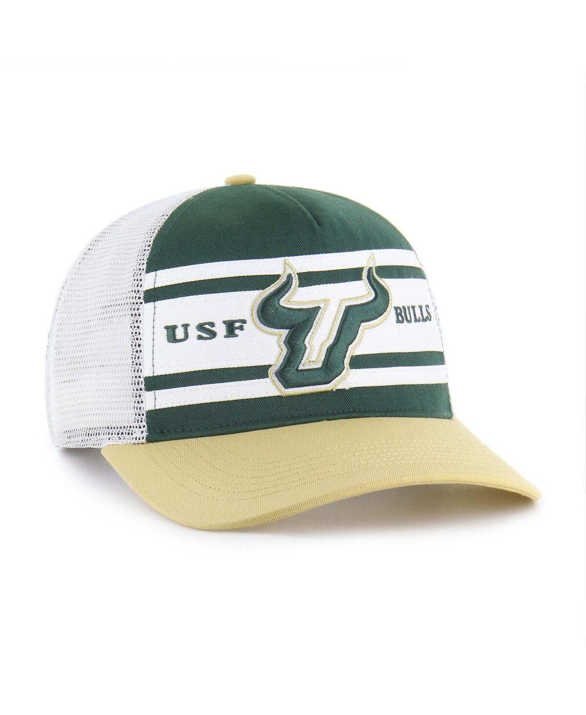 47 Brand Big Boys And Girls Green/gold South Florida Bulls Super Stripe Hitch Adjustable Trucker Hat In Multi