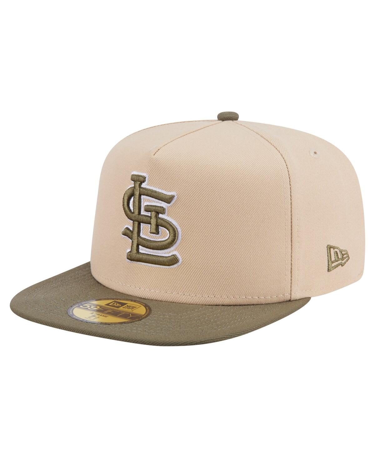 New Era Men's Light Beige/olive St. Louis Cardinals Two-tone Color Pack A-frame 59fifty Fitted Hat In Multi