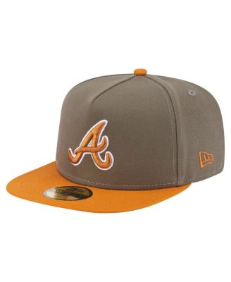 New Era - Men's Olive/Orange Atlanta Braves Two-Tone Color Pack A-Frame 59FIFTY Fitted Hat