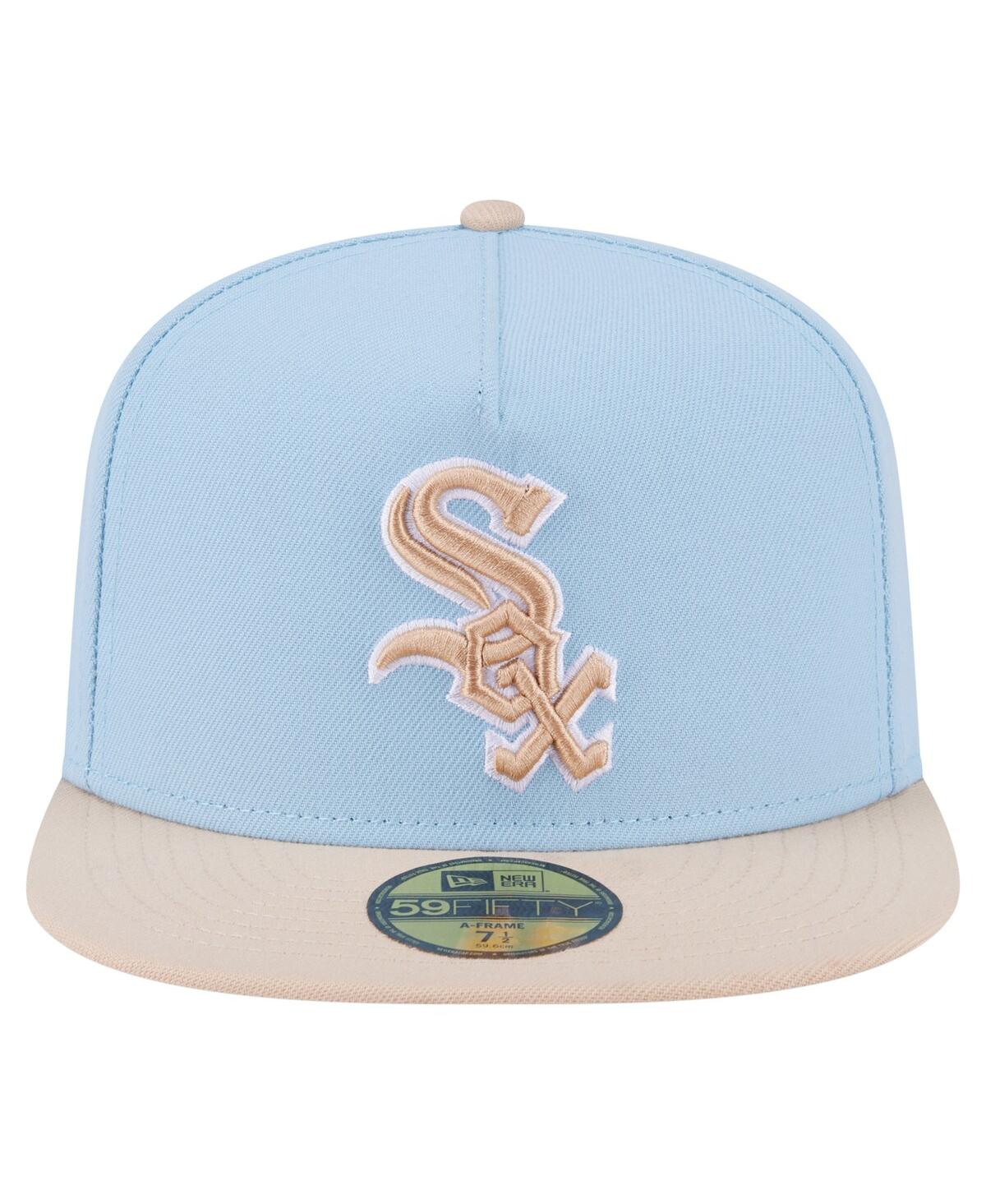 New Era Men's Light Blue/cream Chicago White Sox Two-tone Color Pack A-frame 59fifty Fitted Hat In Blue