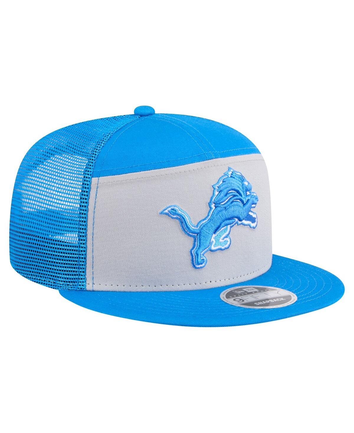 New Era Men's Gray/blue Detroit Lions Outdoor Split Panel 9fifty Snapback Hat In Multi