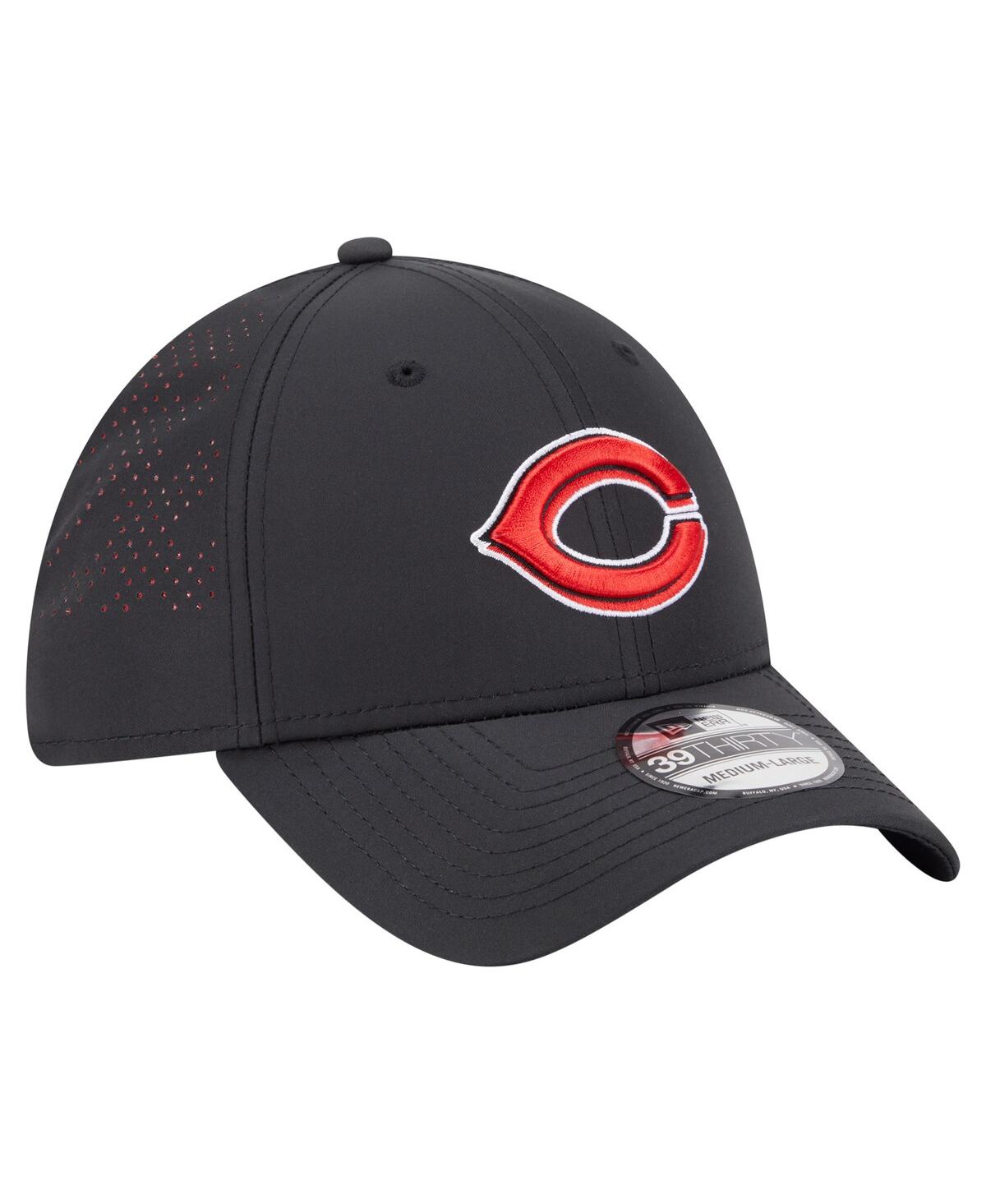 New Era Men's Black Cincinnati Reds Night 39thirty Flex Hat In Black