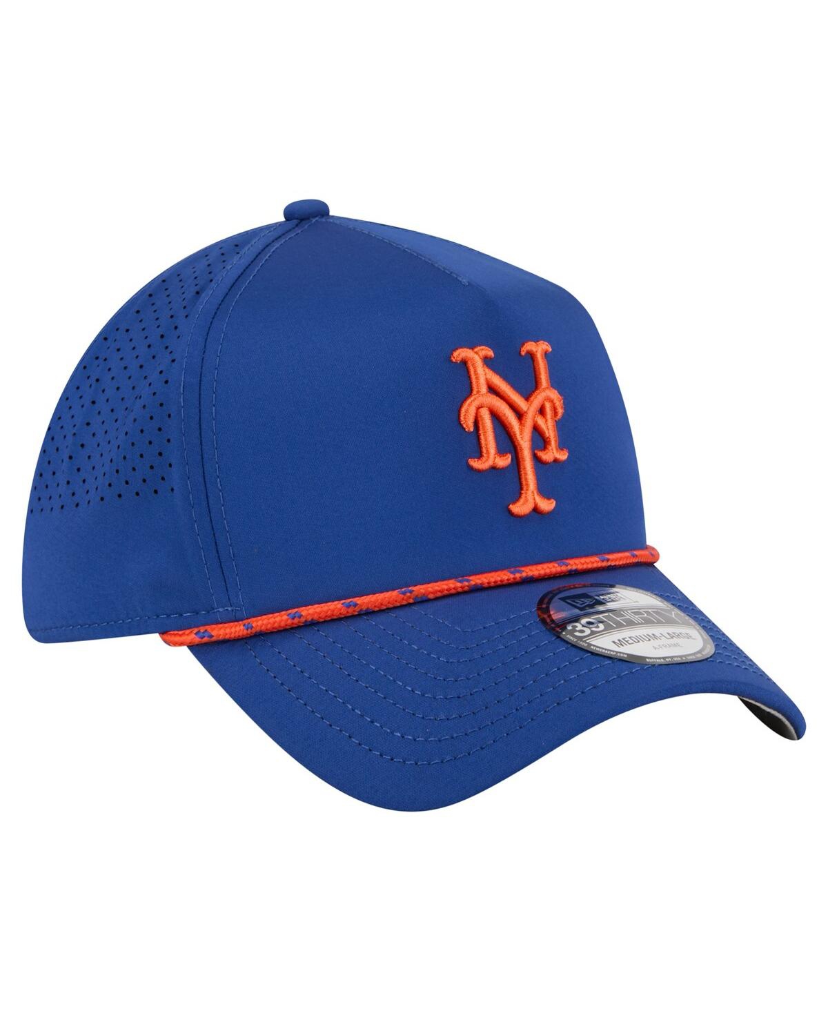 New Era Men's Royal New York Mets 39thirty A-frame Perforated Flex Hat In Blue