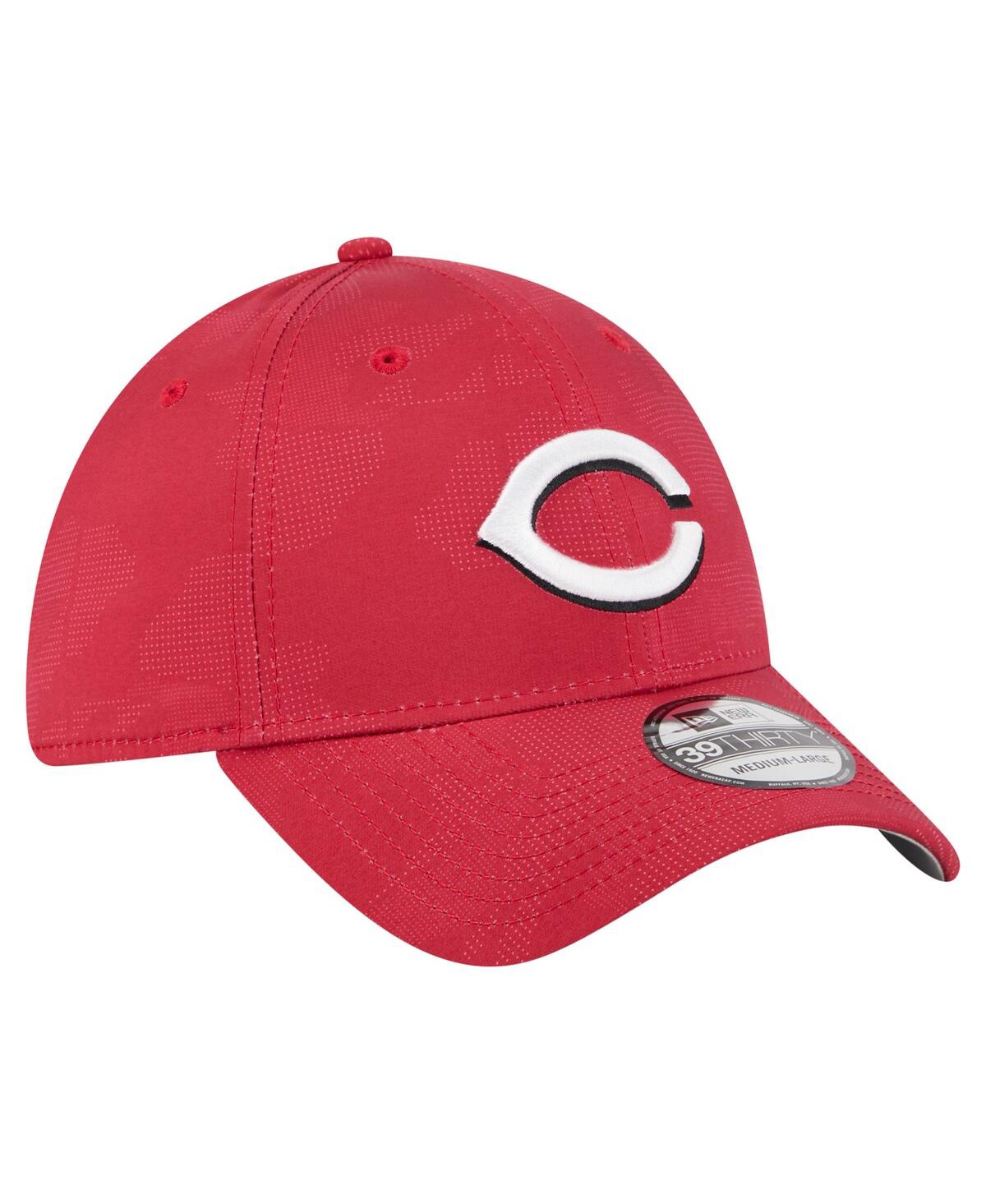 New Era Men's Red Cincinnati Reds Tonal Camo 39thirty Flex Hat In Red
