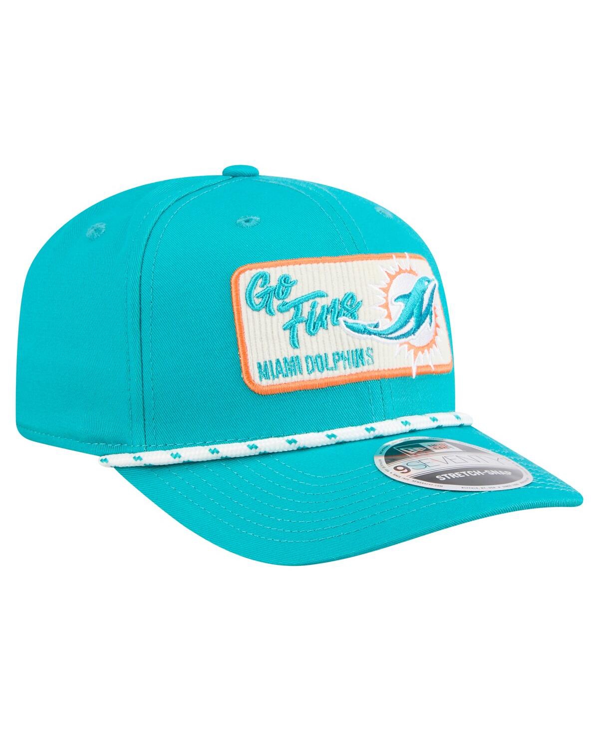 New Era Men's Aqua Miami Dolphins Chant 9seventy Stretch-snap Hat In Blue