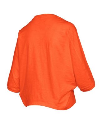 Women's Orange Oklahoma State Cowboys Midi Arch Over Logo Oversized T-Shirt