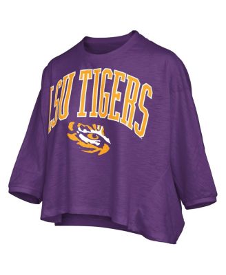 Women's Purple LSU Tigers Midi Arch Over Logo Oversized T-Shirt