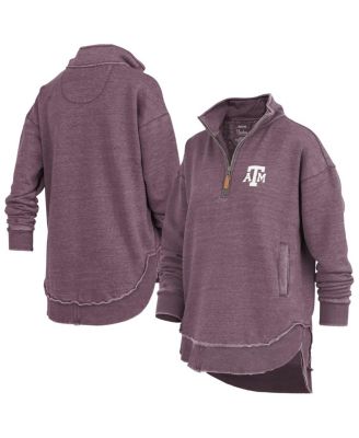 Pressbox - Women's Maroon Texas A M Aggies Northfork Sojourn Poncho Quarter-Zip Sweatshirt