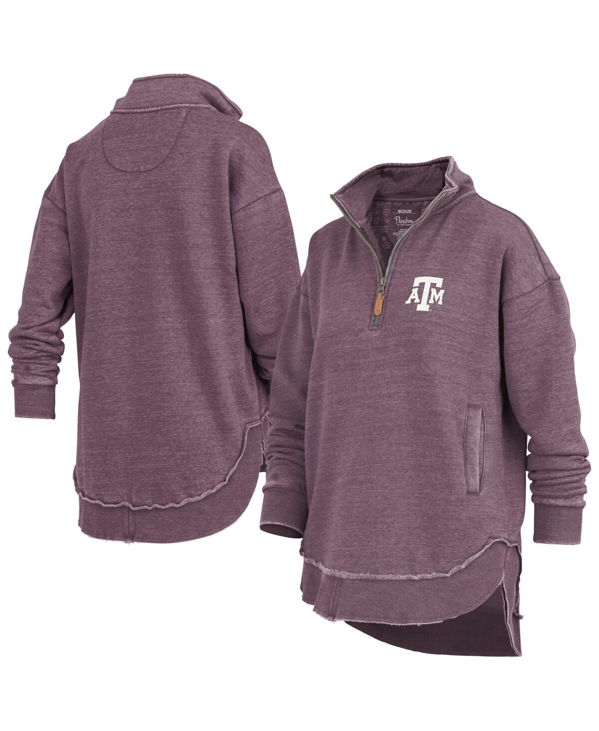 Pressbox Maroon Texas A&m Aggies Northfork Sojourn Poncho Quarter-zip Sweatshirt In Burgundy