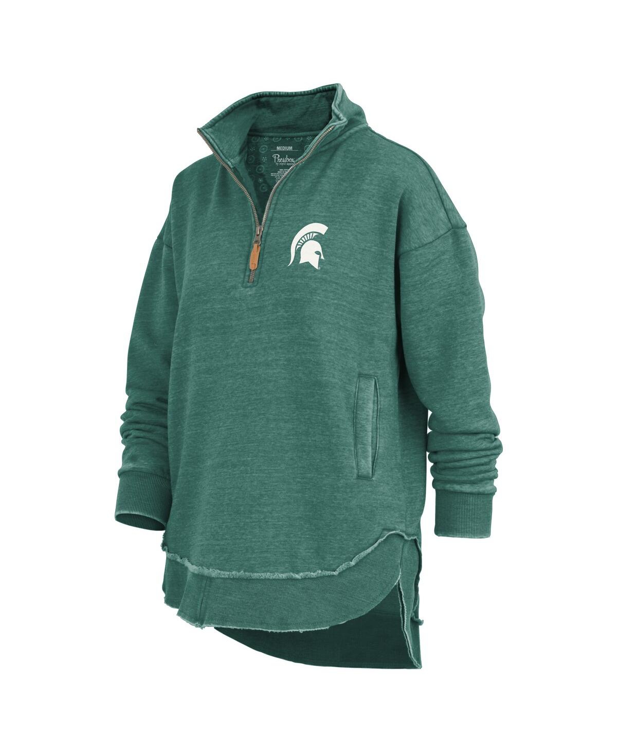 Pressbox Green Michigan State Spartans Northfork Sojourn Poncho Quarter-zip Sweatshirt In Green