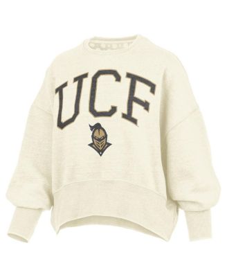 Women's Natural UCF Knights Oversized Waist-Length Crewneck Sweatshirt
