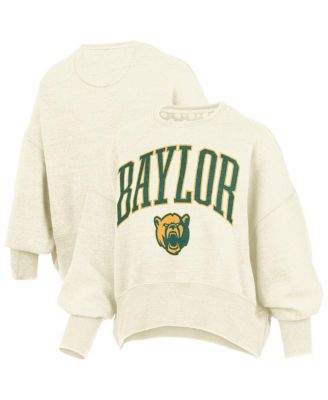 Pressbox - Women's Natural Baylor Bears Oversized Waist-Length Crewneck Sweatshirt
