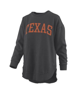 Women's Black Texas Longhorns M&eacute;lange Poncho Vintage Fleece Long Sleeve Pullover Sweatshirt