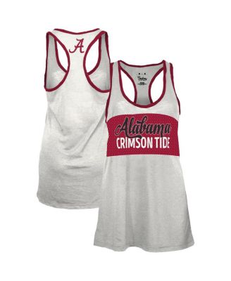 Pressbox - Women's White/Crimson Alabama Crimson Tide Tracy Racerback Burnout Tank Top