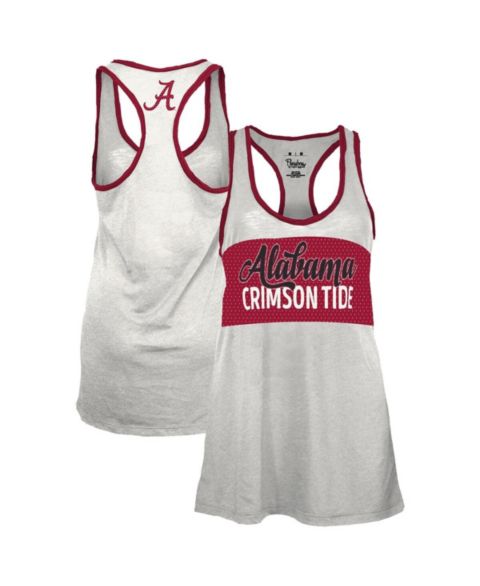 Женский топ Pressbox White/Crimson Alabama Crimson Tide Tracy Racerback Burnout