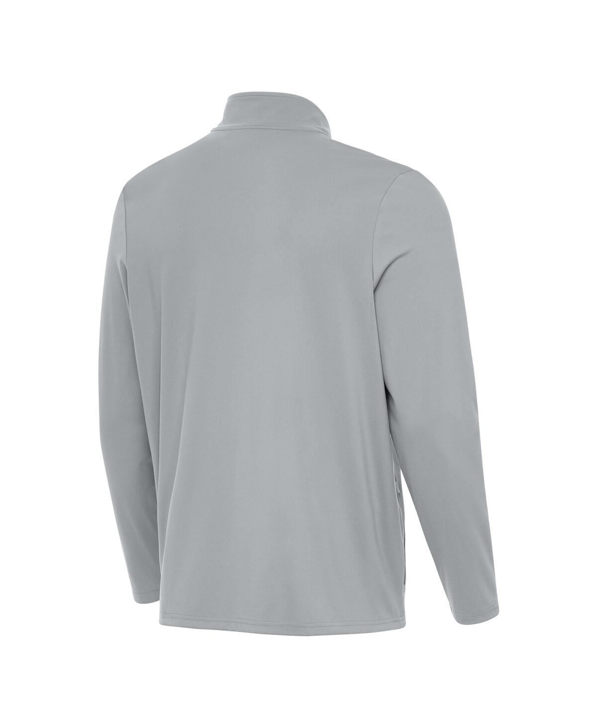 Antigua Men's Gray Ohio State Buckeyes Perilous Quarter-zip Sweatshirt In Gray