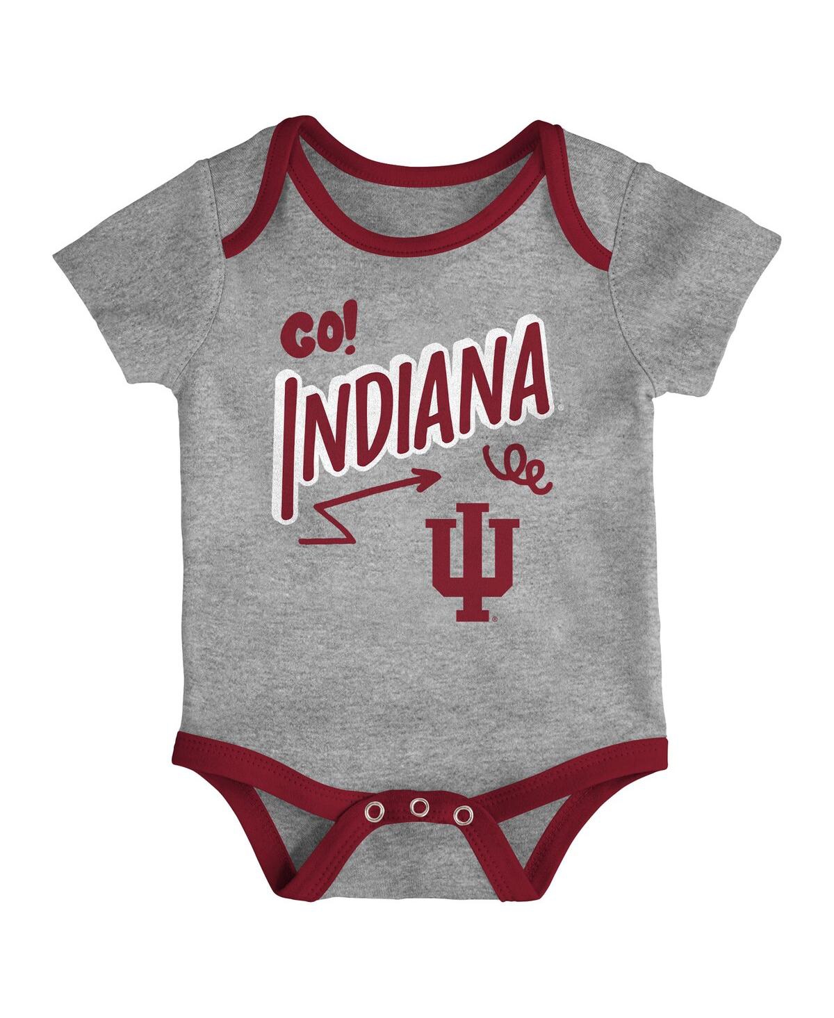 Outerstuff Baby Boys And Girls 3-pack Indiana Hoosiers All Day Play Bodysuit Set In Multi