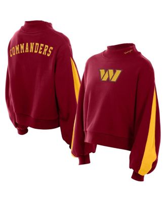 New Era - Women's Burgundy Washington Commanders Sport Night Mock Neck Balloon Sleeve Pullover Sweatshirt