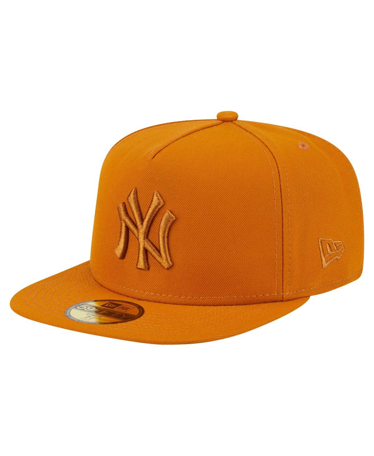 New Era Men's Orange New York Yankees Color Pack A-frame 59fifty Fitted Hat In Orange