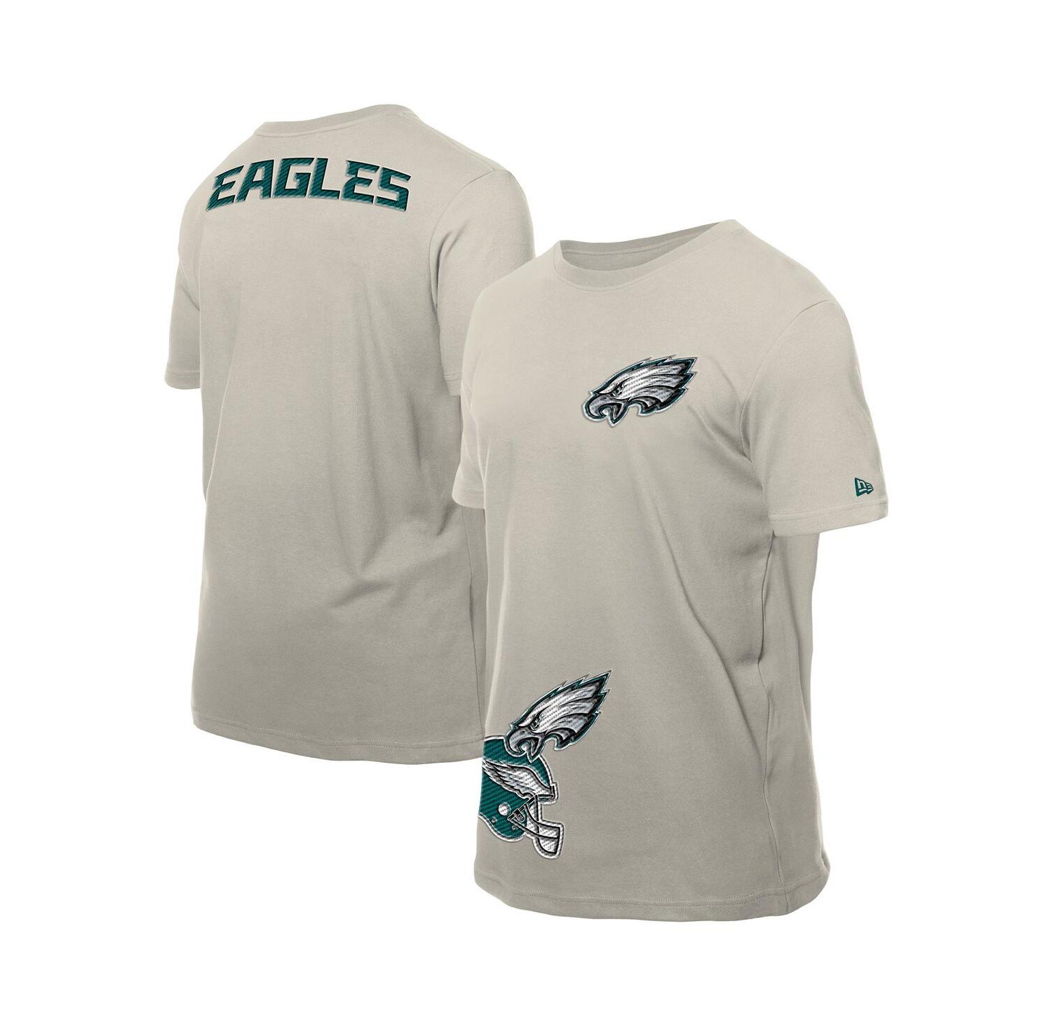 Men's Light Beige Philadelphia Eagles Multi Patch T-Shirt