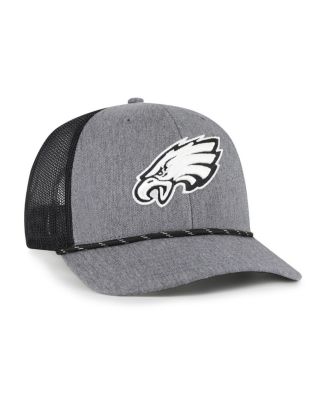 Men's Heather Charcoal Philadelphia Eagles Carbon Rope Trucker Adjustable Hat