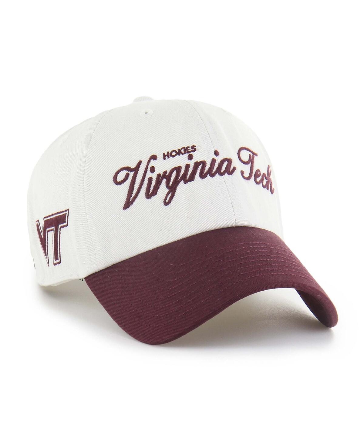 47 Brand Men's White Virginia Tech Hokies Contemporary Basics Foundation Clean Up Adjustable Hat In White