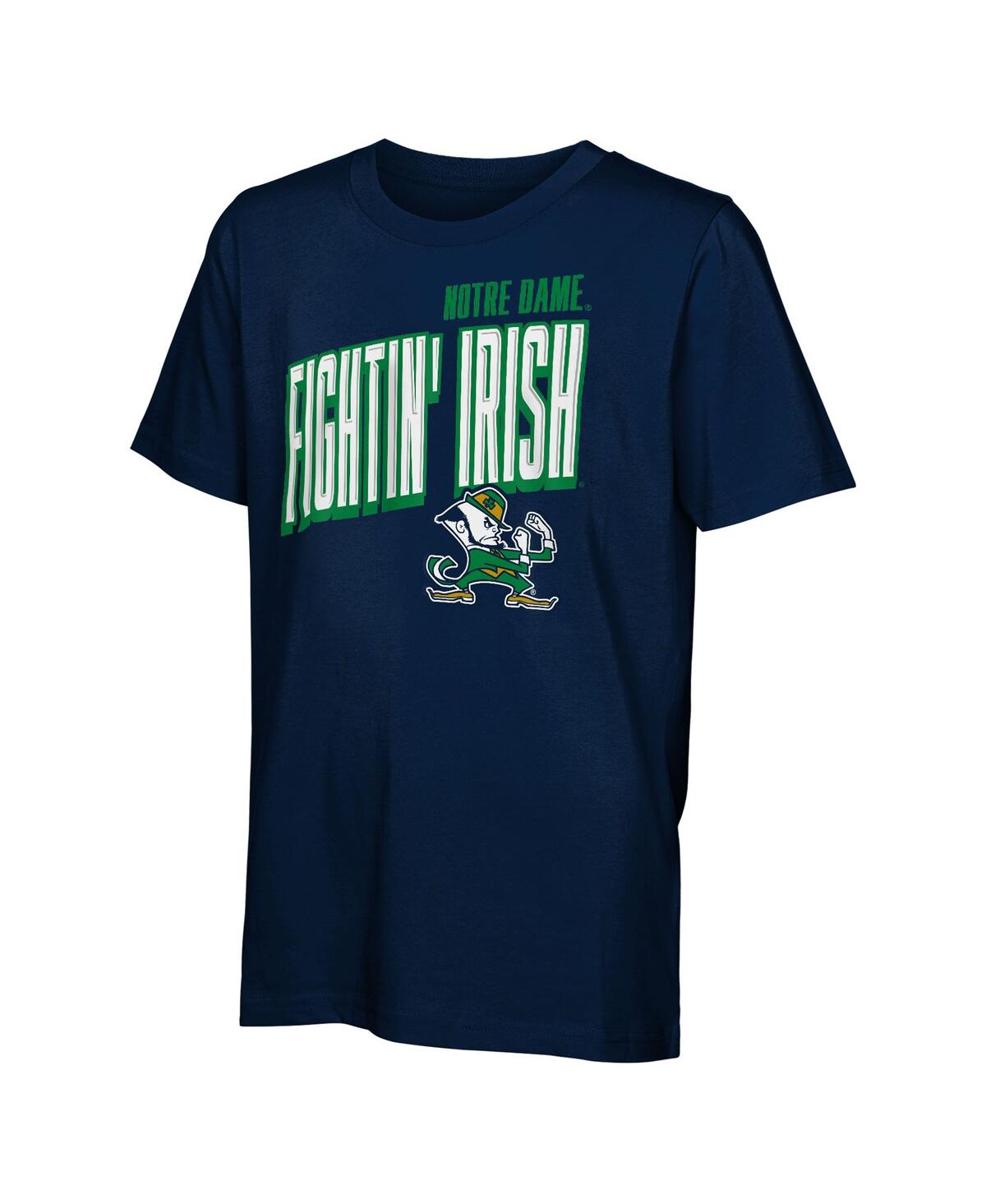 Outerstuff Big Boys And Girls Notre Dame Fighting Irish In The Mix T-shirt Combo Set In Blue