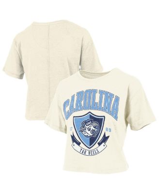 Women's Cream North Carolina Tar Heels Buckler Vintage Cropped T-Shirt