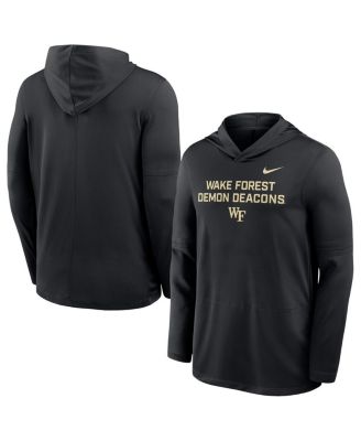 Nike - Men's Black Wake Forest Demon Deacons 2025 Sideline Dri-FIT Long Sleeve Hoodie T-Shirt