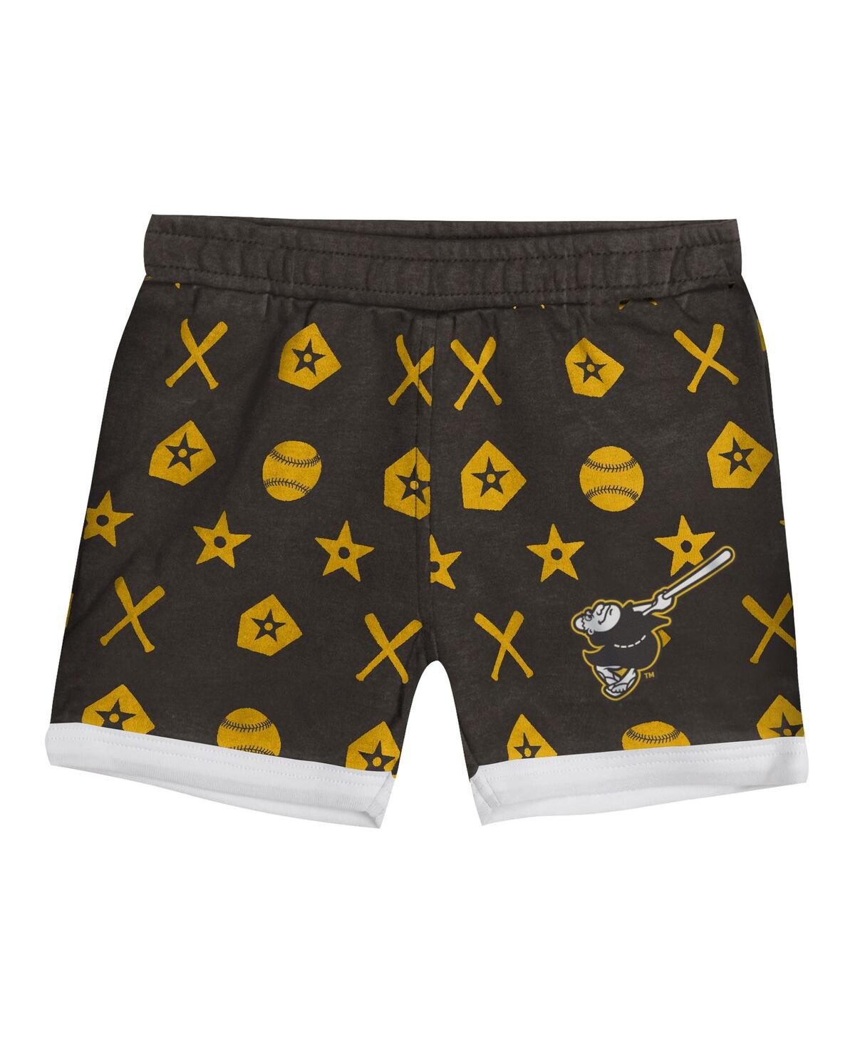 Outerstuff Baby Boys And Girls Brown San Diego Padres On Deck 2-piece Diaper Cover Set In Brown
