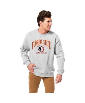 League Collegiate Wear - Men's Heather Gray Florida State Seminoles Tall Arch Essential 2.0 Pullover Sweatshirt