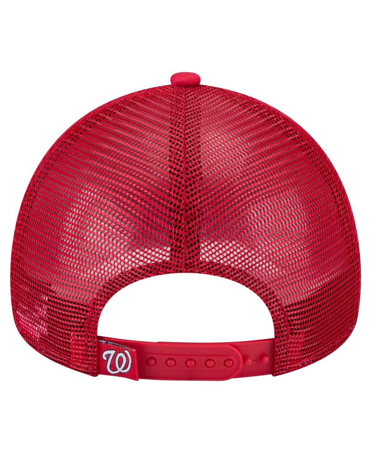 New Era Toddler White/red Washington Nationals Painted A-frame 9forty Trucker Adjustable Hat In Red