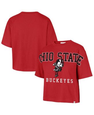 '47 Brand - Women's Scarlet Ohio State Buckeyes Outreach City Relaxed Cropped T-Shirt