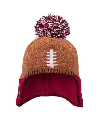 Baby Boys and Girls Brown Arizona Cardinals Football Head Knit with Pom Hat