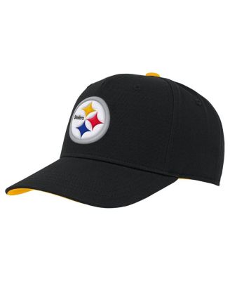 Outerstuff - Big Boys and Girls Black Pittsburgh Steelers Team Pre-Curved Adjustable Hat