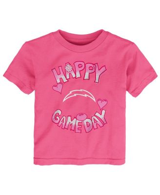 Outerstuff - Baby Boys and Girls Pink Los Angeles Chargers Happy Gameday T-Shirt