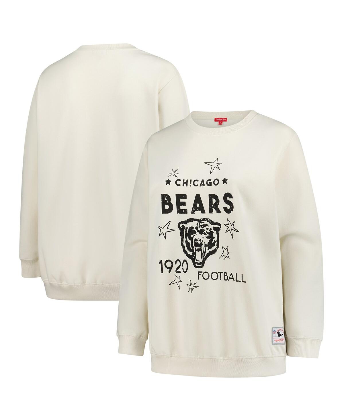 Fanatics Women's Cream Chicago Bears Plus Size Shooting Star Pullover Sweatshirt In White