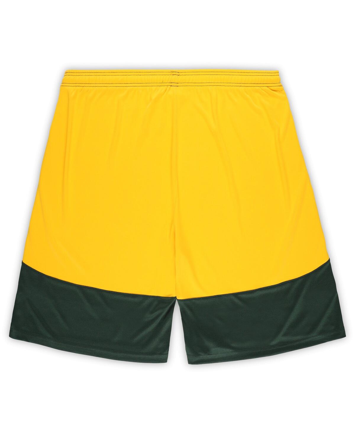 Fanatics Men's Green/gold Green Bay Packers Big Tall Launch Shorts In Yellow