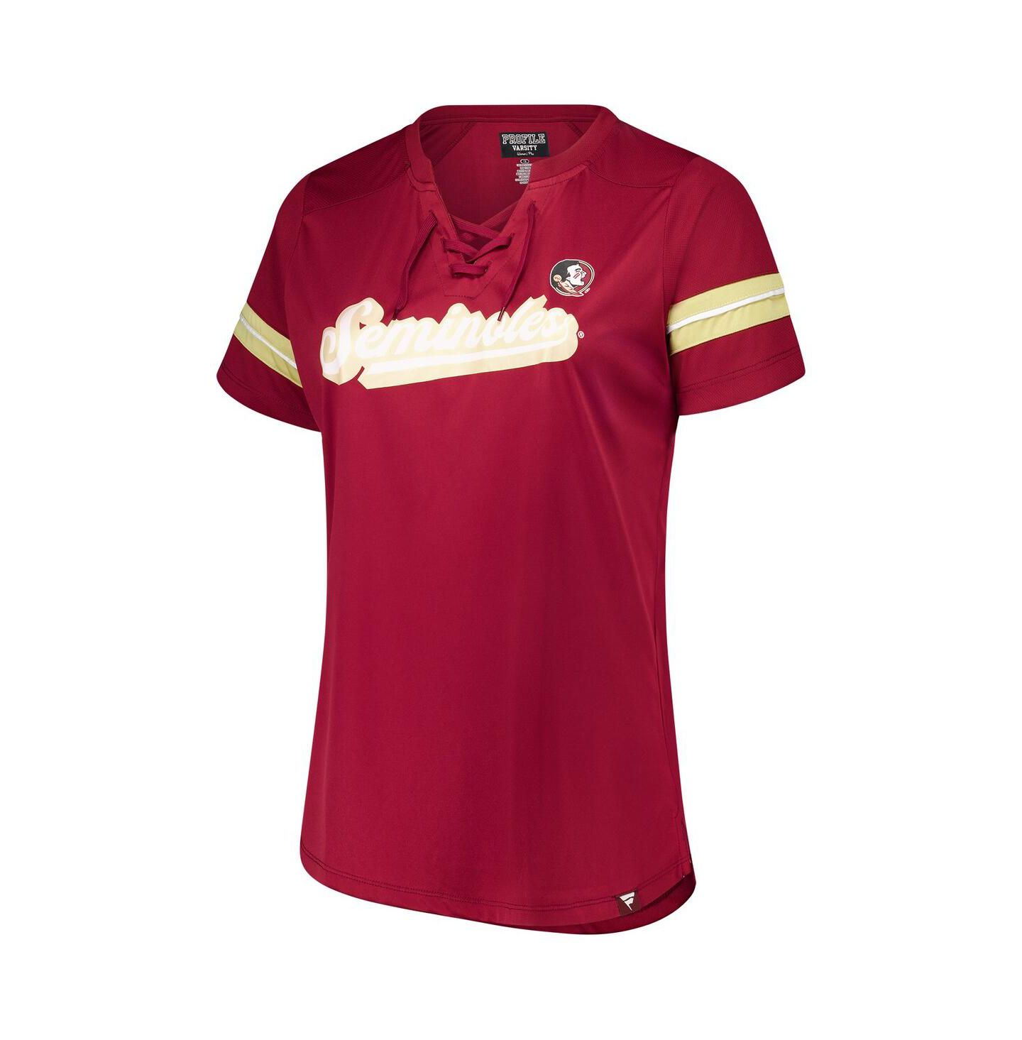 Женская футболка Fanatics Garnet Florida State Seminoles Plus Size Overtime Readiness Lace-Up — фото 3