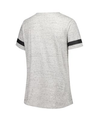 Women's Heather Gray Iowa Hawkeyes Plus Size Lace-Up V-Neck T-Shirt