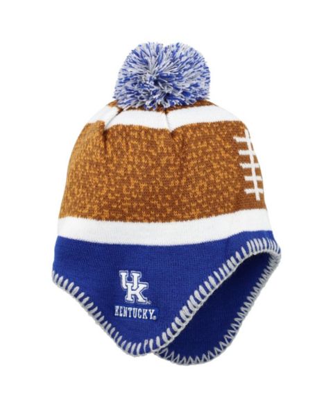 Головной убор Fanatics Brown Kentucky Wildcats Football Head Knit with Pom Hat для малышей